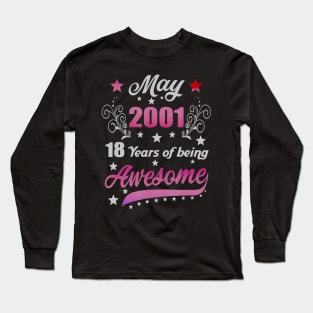 Born in May 2001 19th Birthday Gifts 19 Years Old Long Sleeve T-Shirt